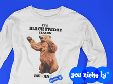 Load image into Gallery viewer, BLACK FRIDAY BEAR - YOUNICHELY - Unisex Long Sleeve Tee
